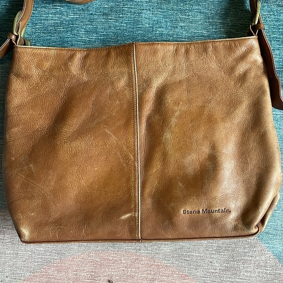 Vintage Stone Mountain Genuine Leather Shoulder Bag Purse y2k 2000s - Picture 7 of 12